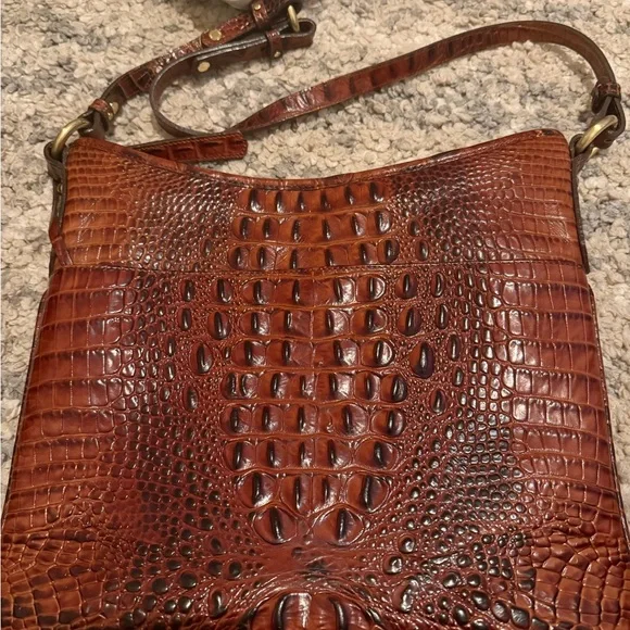 Melbourne Collection Katie Leather Crocodile-Embossed Crossbody Bag by Brahmin - Picture 2 of 3